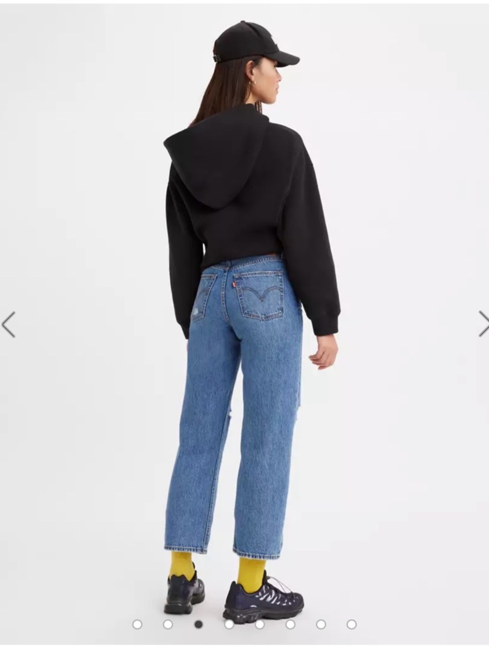 Levi's Cropped Distressed Straight Jeans in Light Blue - Picture 4 of 7